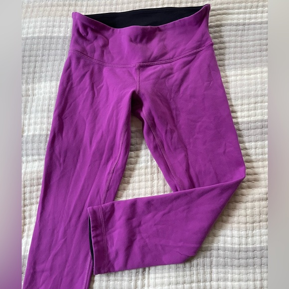 lululemon athletica Pants - Lululemon athletica Vibrant Purple and Black Reversible Leggings